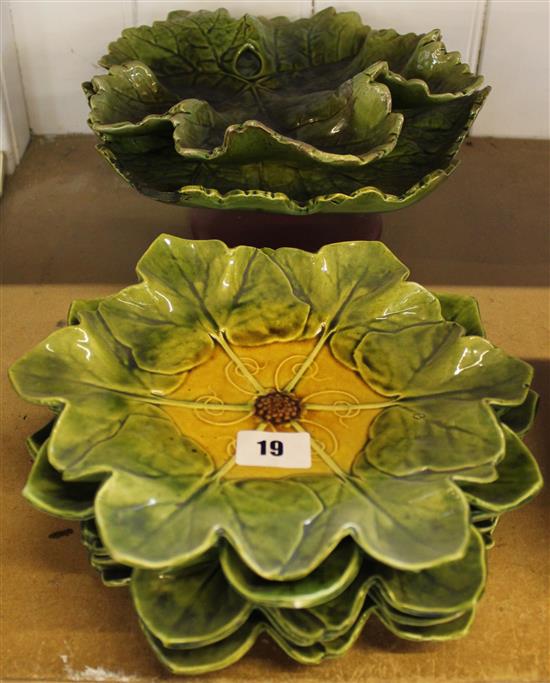 Bretby leaf pattern dessert service